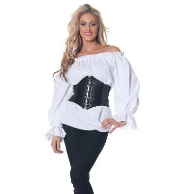 Underwraps Costumes Renaissance Long Sleeve White Adult Women's Blouse 3 Underwraps Costumes Renaissance Long Sleeve White Adult Women's Blouse