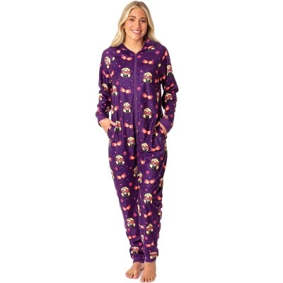 INTIMO Harry Potter Womens' Luna Lovegood Chibi Footless Sleep Union Suit Purple 5 INTIMO Harry Potter Womens' Luna Lovegood Chibi Footless Sleep Union Suit Purple - Image 3