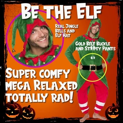 FUNZIEZ! - Holiday Elf Slim Fit Men's Novelty Union Suit 4 FUNZIEZ! - Holiday Elf Slim Fit Men's Novelty Union Suit - Image 2