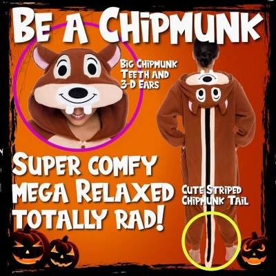 FUNZIEZ! - Chipmunk Adult Unisex Novelty Union Suit 4 FUNZIEZ! - Chipmunk Adult Unisex Novelty Union Suit - Image 2