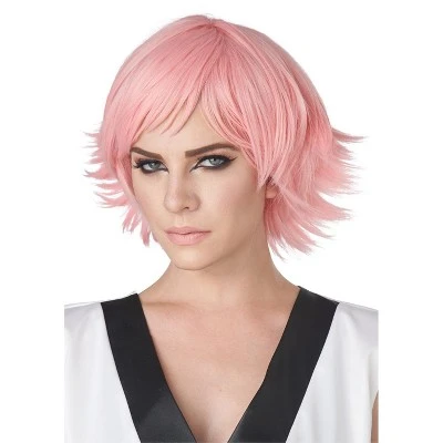 California Costumes Feathered Cosplay Adult Wig (Rose Pink) 3 California Costumes Feathered Cosplay Adult Wig (Rose Pink)