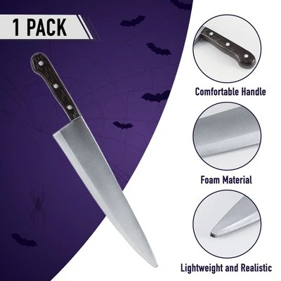 Skeleteen Kitchen Foam Knife Costume Prop - Realistic Looking Fake Kitchen Utensil for Home and Pretend Play 12" long 6 Skeleteen Kitchen Foam Knife Costume Prop - Realistic Looking Fake Kitchen Utensil for Home and Pretend Play 12" long - Image 4