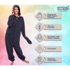 FUNZIEZ! - Shark Slim Fit Adult Unisex Novelty Union Suit -Adult Halloween Costumes Shop GUEST 19a2ca8f 819f 4283 980c 09e6093ffe74