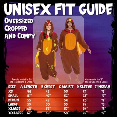 FUNZIEZ! - Thanksgiving Turkey Adult Unisex Novelty Union Suit 5 FUNZIEZ! - Thanksgiving Turkey Adult Unisex Novelty Union Suit - Image 3