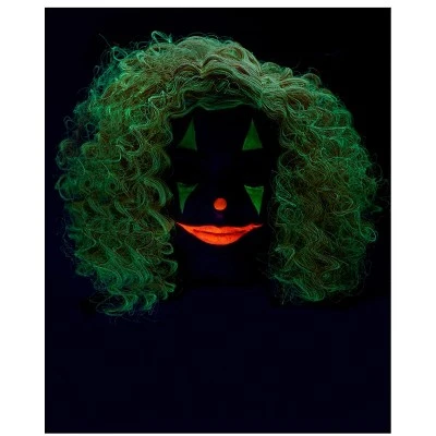 California Costumes Glow in the Dark Curly Clown Wig 4 California Costumes Glow in the Dark Curly Clown Wig - Image 2