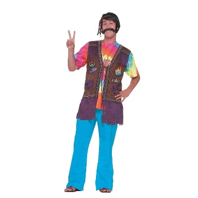 Forum Mens 60's Hippie Peace Vest Costume - One Size Fits Most - Brown 3 Forum Mens 60's Hippie Peace Vest Costume - One Size Fits Most - Brown