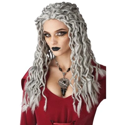 California Costumes Gray Crinkle Dreads Wig 4 California Costumes Gray Crinkle Dreads Wig - Image 2