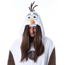 INTIMO Disney Frozen Adult Olaf Kigurumi Costume Union Suit Pajama For Men Women White