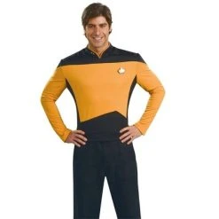 Rubie's Rubies Star Trek Next Generation Mens Gold Shirt Deluxe Costume
