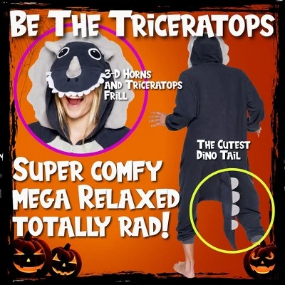 Funziez! Triceratops Adult Unisex Novelty Union Suit 4 Funziez! Triceratops Adult Unisex Novelty Union Suit - Image 2