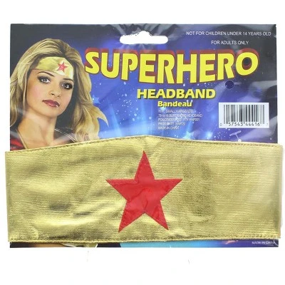 HMS Wonder Woman Super Hero Adult Women's Costume Headband 3 HMS Wonder Woman Super Hero Adult Women's Costume Headband