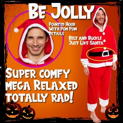 FUNZIEZ! - Holiday Santa Claus Slim Fit Men's Novelty Union Suit 4 FUNZIEZ! - Holiday Santa Claus Slim Fit Men's Novelty Union Suit - Image 2