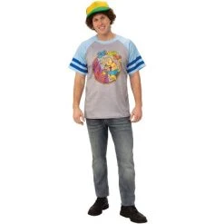 Stranger Things Dustin Arcade Cats Shirt Adult Costume, X-Large