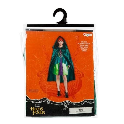Adult Disney Hocus Pocus Winifred Green Halloween Costume Hooded Cape 8 Adult Disney Hocus Pocus Winifred Green Halloween Costume Hooded Cape - Image 6