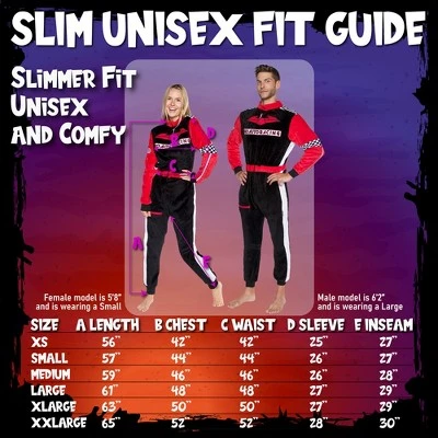 FUNZIEZ! - Racecar Slim Fit Adult Unisex Novelty Union Suit 5 FUNZIEZ! - Racecar Slim Fit Adult Unisex Novelty Union Suit - Image 3