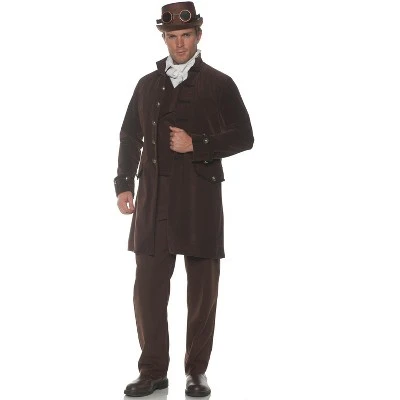 Underwraps Costumes Underwraps Frock Coat Men's Costume (Brown) 4 Underwraps Costumes Underwraps Frock Coat Men's Costume (Brown) - Image 2