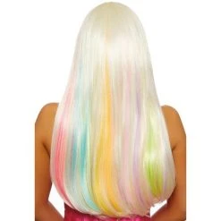 Dreamgirl Long Straight Hidden Rainbow Wig (Platinum)