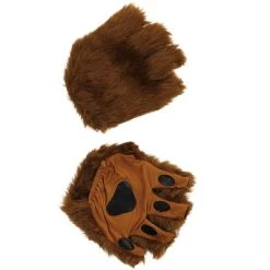 HalloweenCostumes.com One Size Fits Most Brown Adult Fingerless Paws, Black/Brown