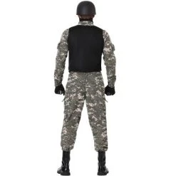 HalloweenCostumes.com X Large Men Battle Soldier Men's Costume, Green/Brown
