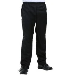 HalloweenCostumes.com Men's Plain Black Elastic Waist Pants Black Costume Pants