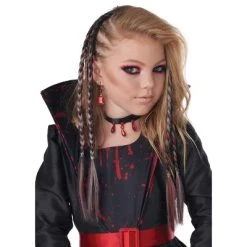 California Costumes Clip-In Braids (Red/Black)