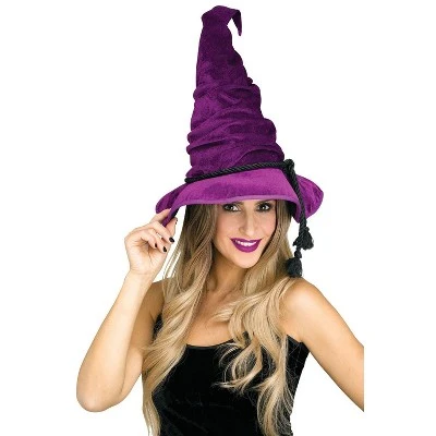 Fun World Women's Velour Witch Hat (Purple) 3 Fun World Women's Velour Witch Hat (Purple)