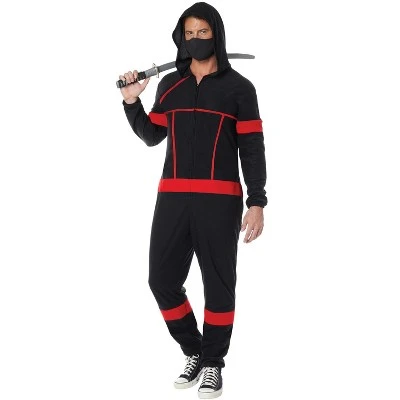 California Costumes Ninja Fleece Jumpsuit Adult Costume 4 California Costumes Ninja Fleece Jumpsuit Adult Costume - Image 2