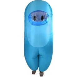 Studio Halloween Amongst Us Imposter Sus Crewmate Inflatable Adult Costume Light Blue | Standard