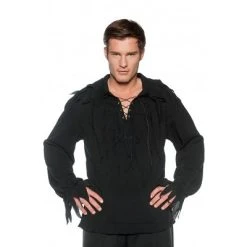 Underwraps Costumes Tattered Pirate Shirt Black Adult Costume