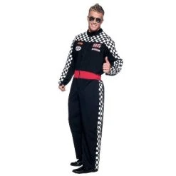 Underwraps Mens Speed Demon Racing Jumpsuit Costume - One Size Fits Most - Black