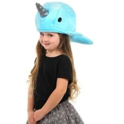 HalloweenCostumes.com Adult's Plush Narwhal Hat, Blue