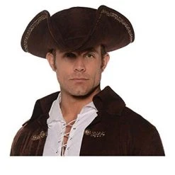 Underwraps Costumes Tricorn Pirate Adult Costume Hat Brown
