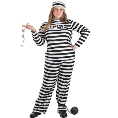 HalloweenCostumes.com Women's Striped Prisoner Costume 3 HalloweenCostumes.com Women's Striped Prisoner Costume