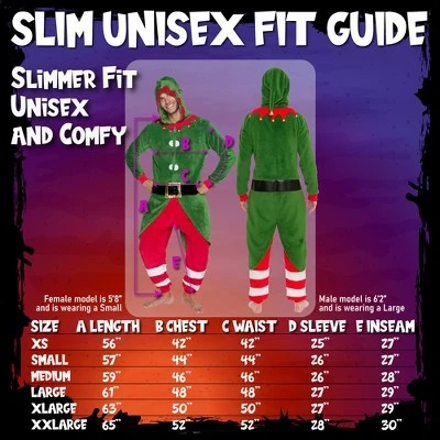 FUNZIEZ! - Holiday Elf Slim Fit Men's Novelty Union Suit 5 FUNZIEZ! - Holiday Elf Slim Fit Men's Novelty Union Suit - Image 3