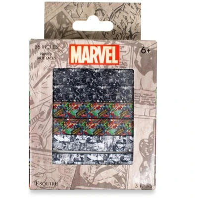 Marvel Printed Costume Shoelaces, 3 Pairs 3 Marvel Printed Costume Shoelaces, 3 Pairs