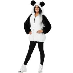 HalloweenCostumes.com 2X Women Panda Hooded Jacket Plus Size Costume for Women, Black/White