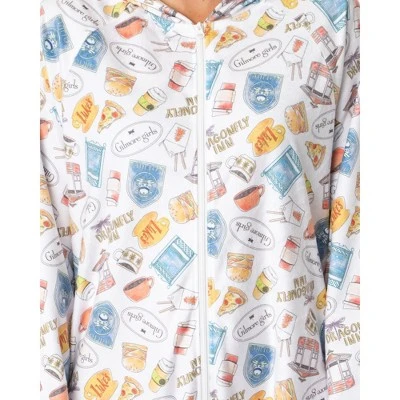 INTIMO Gilmore Girls Womens' Icons Luke's Diner Stars Hollow Sleep Union Suit White 3 INTIMO Gilmore Girls Womens' Icons Luke's Diner Stars Hollow Sleep Union Suit White