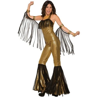 Forum Novelties Womens Disco Queen Gold Jumpsuit 4 Forum Novelties Womens Disco Queen Gold Jumpsuit - Image 2