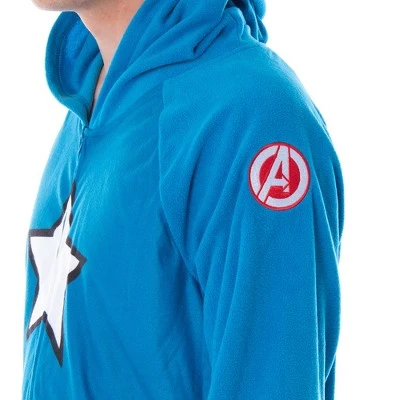 INTIMO Marvel Men's Captain America Classic Cap Costume Pajama Union Suit Captain Blue 4 INTIMO Marvel Men's Captain America Classic Cap Costume Pajama Union Suit Captain Blue - Image 2