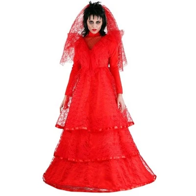 HalloweenCostumes.com Red Gothic Wedding Dress Costume 3 HalloweenCostumes.com Red Gothic Wedding Dress Costume