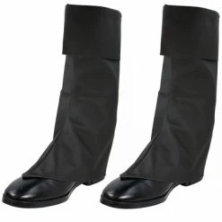 Skeleteen Adults Faux Leather Costume Boot Covers - Black