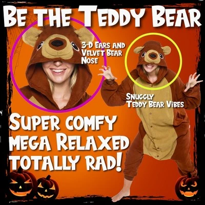 FUNZIEZ! - Teddy Bear Adult Unisex Novelty Union Suit 4 FUNZIEZ! - Teddy Bear Adult Unisex Novelty Union Suit - Image 2