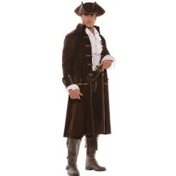 Halloween Express Men's Pirate Captain Barrett Costume - Size One Size Fits Most - Brown