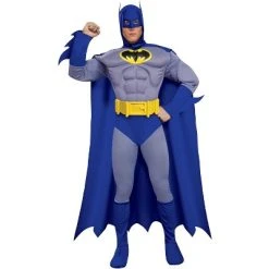 DC Comics Deluxe Muscle Chest Batman Men's Costume, Medium