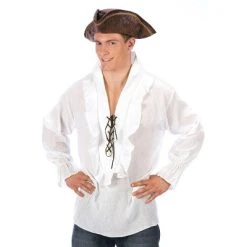 Fun World Swashbuckler Shirt Adult Costume, One Size, Black
