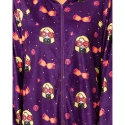INTIMO Harry Potter Womens' Luna Lovegood Chibi Footless Sleep Union Suit Purple