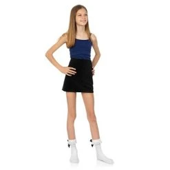 Skeleteen Ruffled Ankle Socks with Bow - White and Black