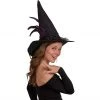 Skeleteen Women's Deluxe Pointed Witch Hat Costume Accessory - Black