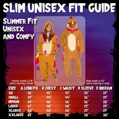 FUNZIEZ! - Turkey Adult Unisex Slim Fit Novelty Union Suit 5 FUNZIEZ! - Turkey Adult Unisex Slim Fit Novelty Union Suit - Image 3