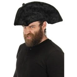 Elope Old Pirate Black Tricorn Hat Adult Costume Accessory One Size Fits Most